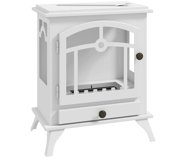 Chimenea de Etanol Acero, Acero Inoxidable HOMCOM Blanco