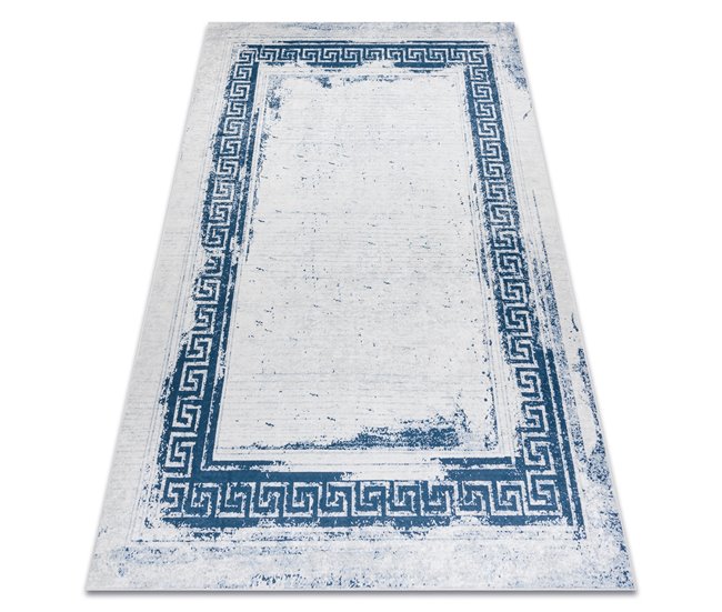 Alfombra lavable ANDRE 1213 Griego vintage 80x150 Blanco