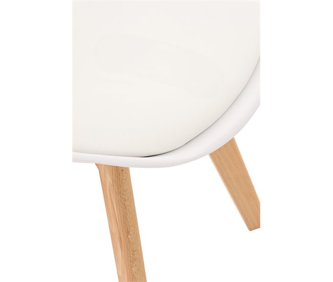 Silla Linares En Estilo Nórdico Natural/ Blanco