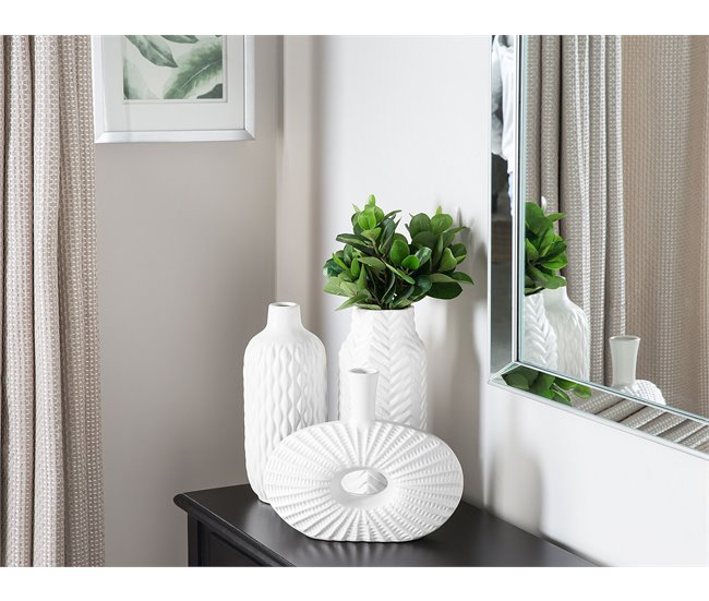 Beliani Jarrón decorativo EMAR Blanco