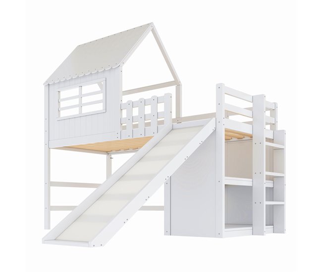 Cama alta para niños 219x208 Blanco