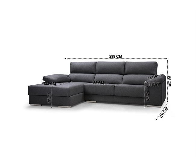 Chaise longue NOEMI Antracita