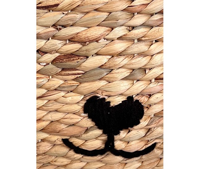 Cesta de almacenaje en jacinto de agua, forma de gato Beige