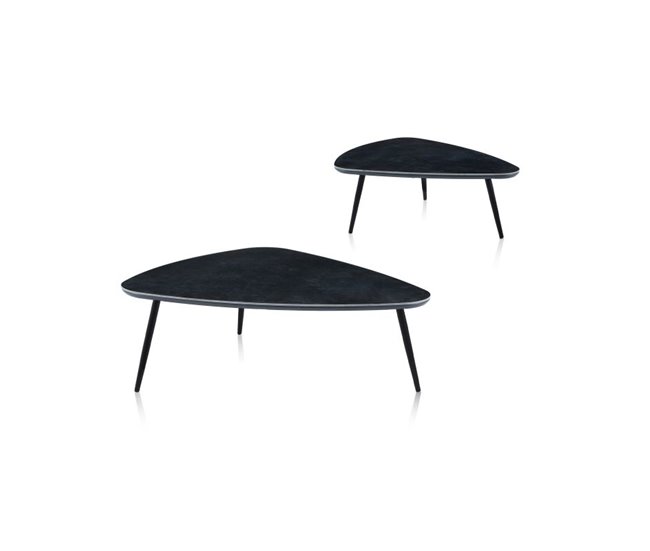 Set 2 mesas de centro nido Onix 150x80 Negro