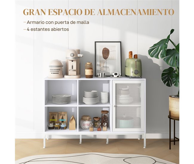Aparador de Cocina Melamina de Madera HOMCOM Blanco
