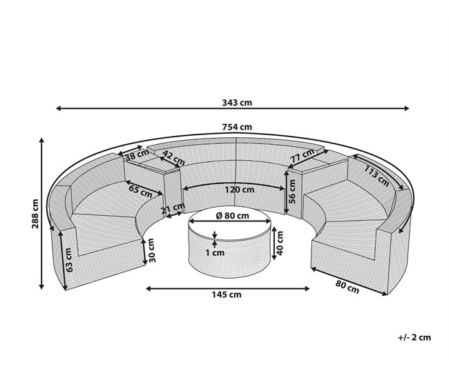 Beliani Conjunto longue SEVERO Arena