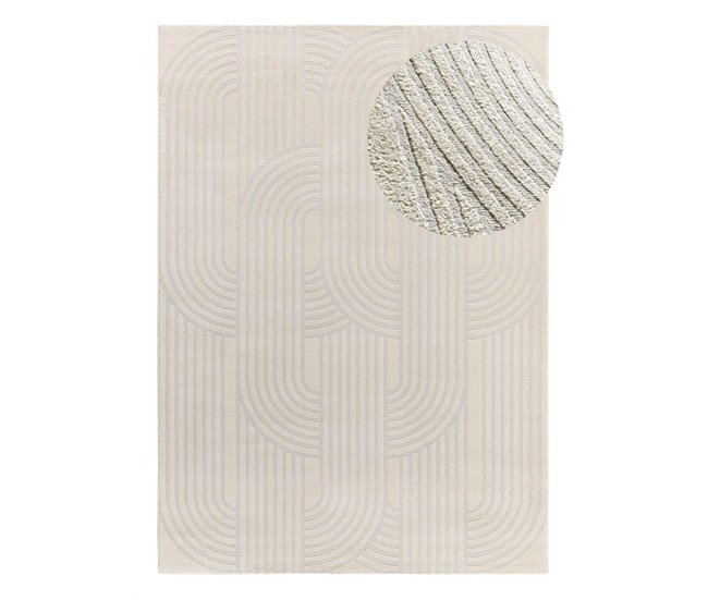 Alfombra geométrica con relieve BARESA - ATTICGO 80x150 Plateado