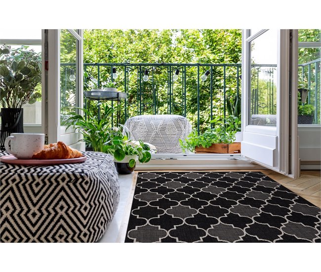 Alfombra de cuerda sisal FLOORLUX 20607 Espaldera marroquí 240x330 Negro