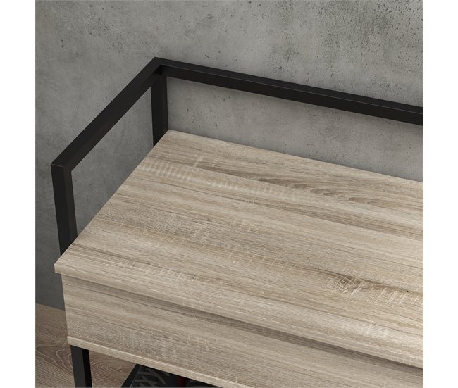 Banco Zapatero Melamina de Madera, Acero HOMCOM Marron