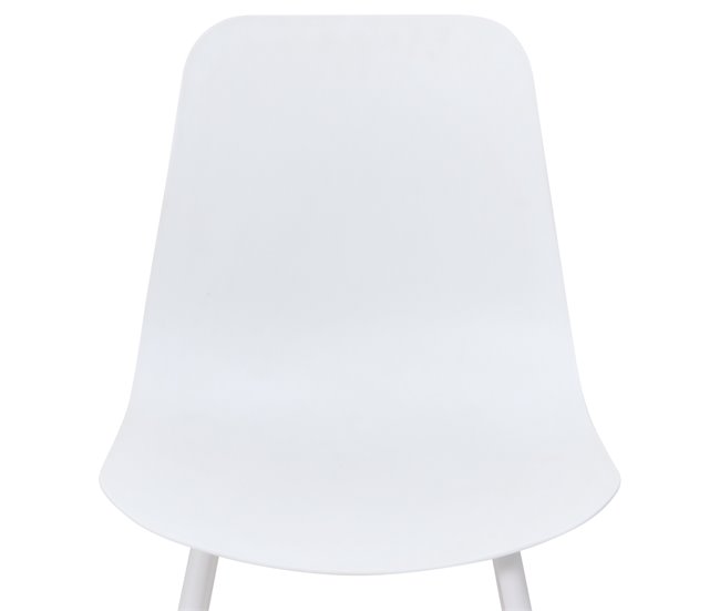 Silla de cocina FLAKE fija PP blanca Blanco