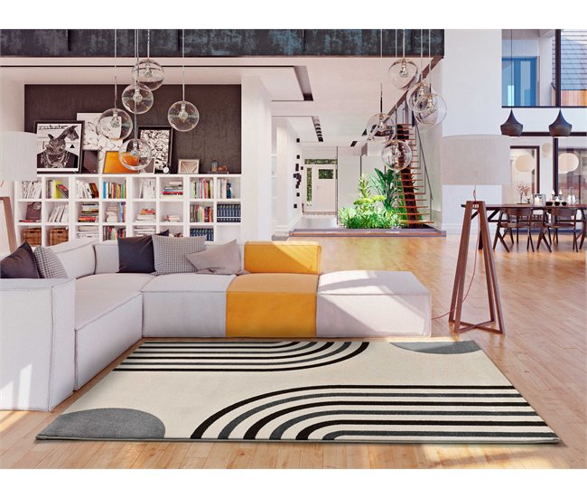 Alfombra estilo escandinavo y forma de arco GARDEN - ATTICGO 160x230 Blanco