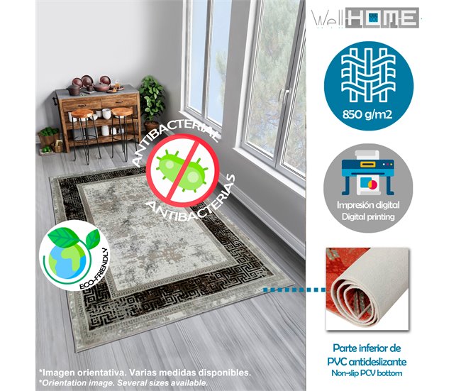 Alfombra De 100 X 200Cm 200x100 Beige