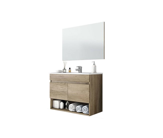 Bajo el armario efecto madera Beige