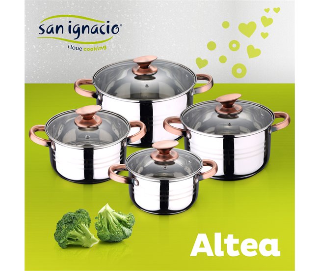 Bateria De Cocina 8 Piezas Apta Para Induccion Gris