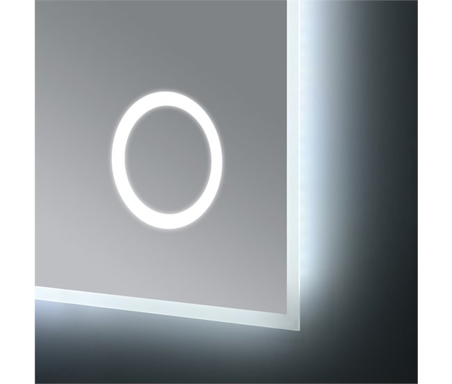 Espejo de pared con LED Lizzano para baño IP65 con antivaho lupa 60x3 Blanco