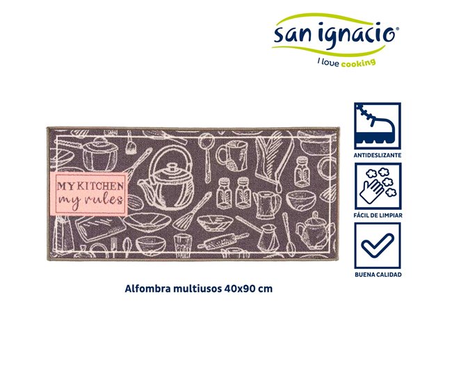 Alfombra multiusos my kitchen colección KINVARA Gris