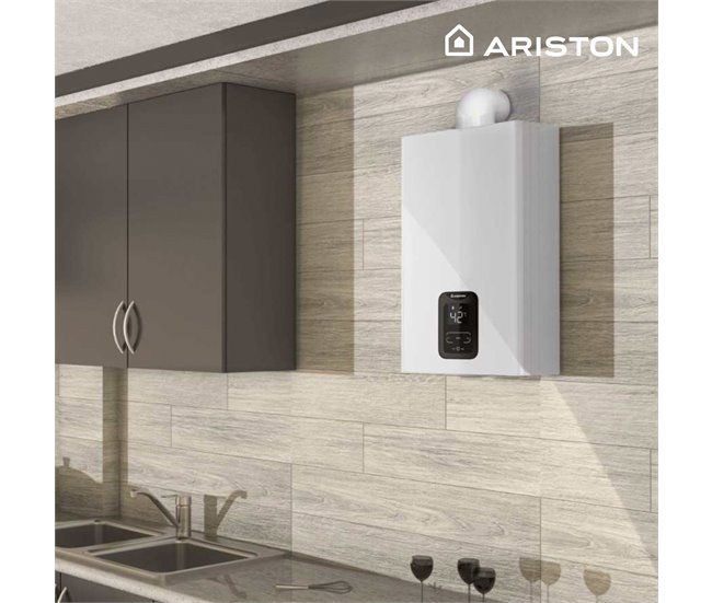 Calentador a gas estanco instantaneo, Ariston, Next Evo X 11 litros/minuto, Gas Natural, Clase Energetica A Blanco Brillo