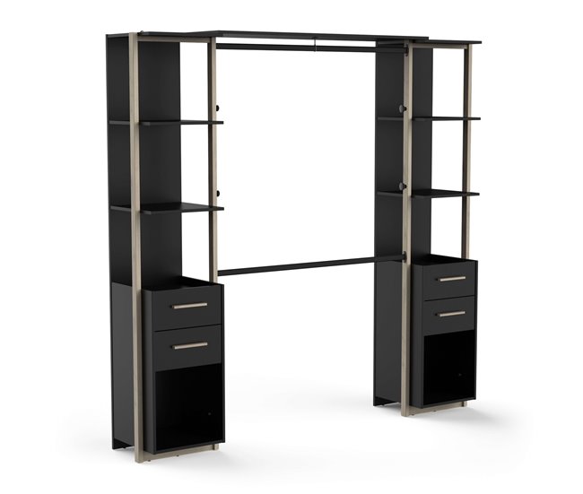 Vestidor Abierto Moon Kronberg Negro/ Madera