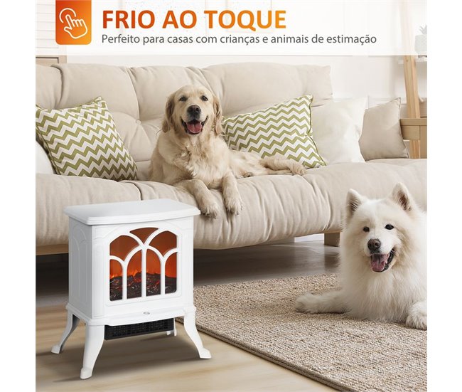 Chimenea Eléctrica Metal, Plástico HOMCOM, hogar - climatización Blanco