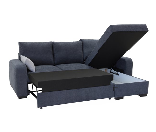 Chaise longue reversible con cama BROADWAY color gris oscuro Gris Oscuro