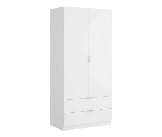 Armario 2 puertas efecto madera 81 Blanco
