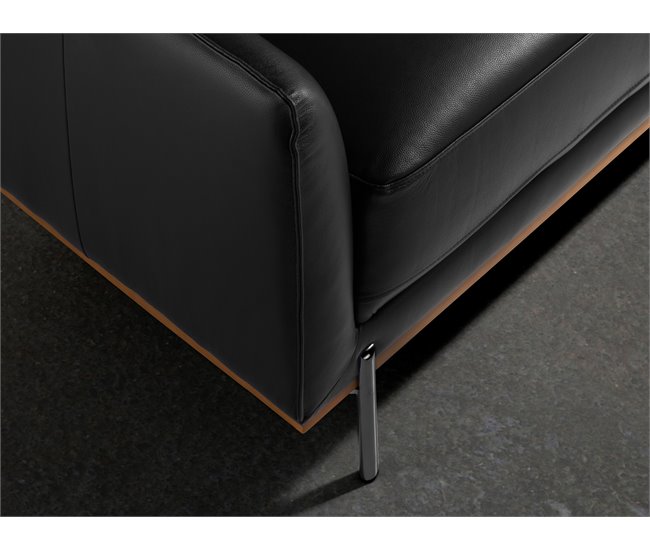 ANGEL CERDÁ Sofá chaise longue izquierda piel Negro