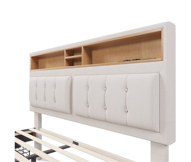 Camas de matrimonio 204x164 Beige