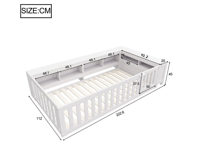 Camas infantiles 112x222 Blanco