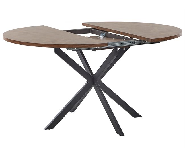 Beliani Mesa de comedor extensible FRIONA Madera Oscura