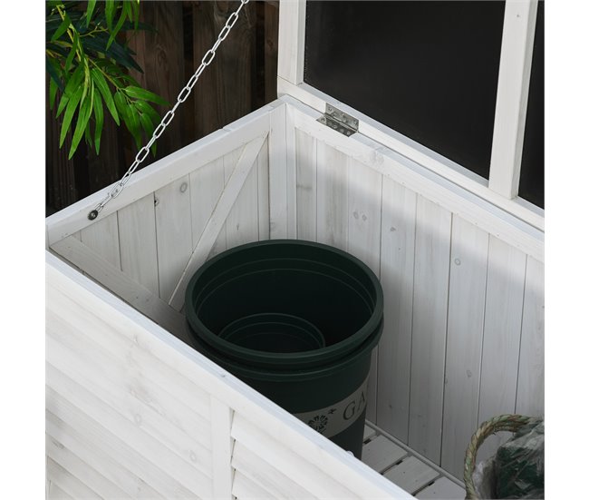 Baúl de Almacenaje Madera de Abeto Outsunny, hogar - muebles 127 Amarillo