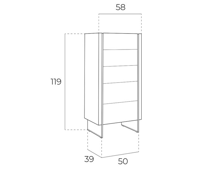 ANGEL CERDA Chifonier nogal y cristal templado Nogal