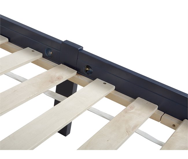 Beliani Cama Madera de pino FLORAC 147x208 Azul Marino