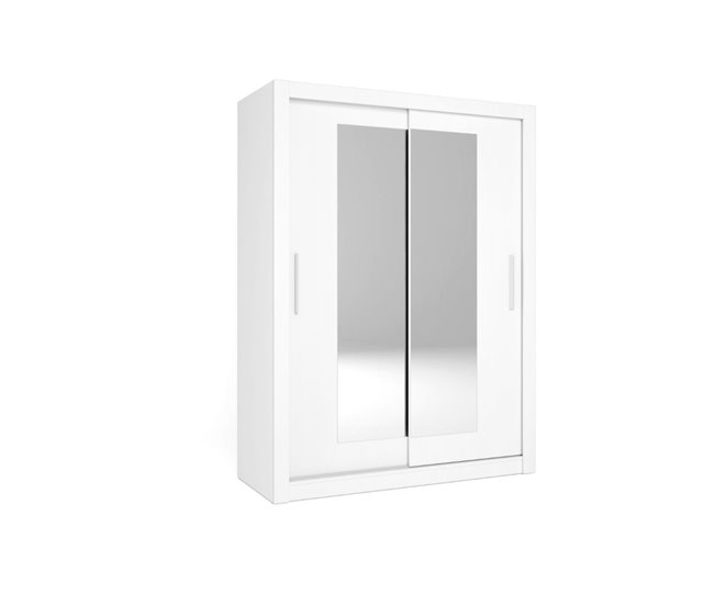 Armario Sava  puertas correderas + espejo sahara 182 Blanco
