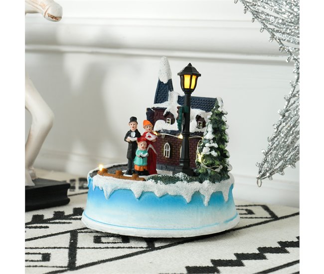 Pueblo Navideño Resina HOMCOM, hogar - decoración Multicolor