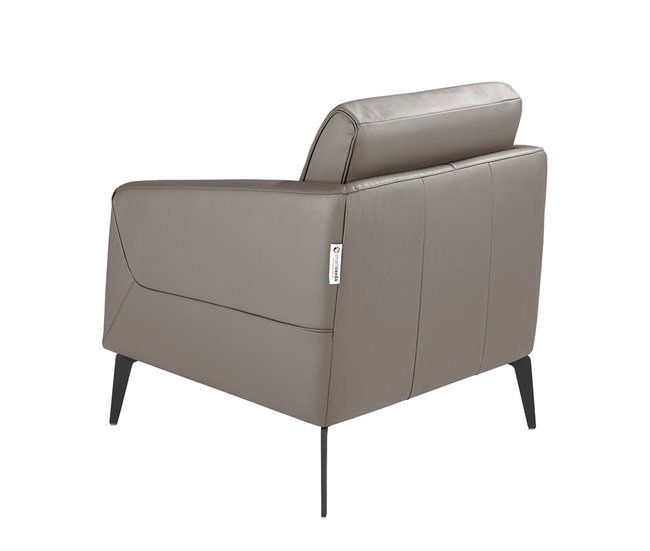 ANGEL CERDÁ Sillón moderno de piel Gris Oscuro