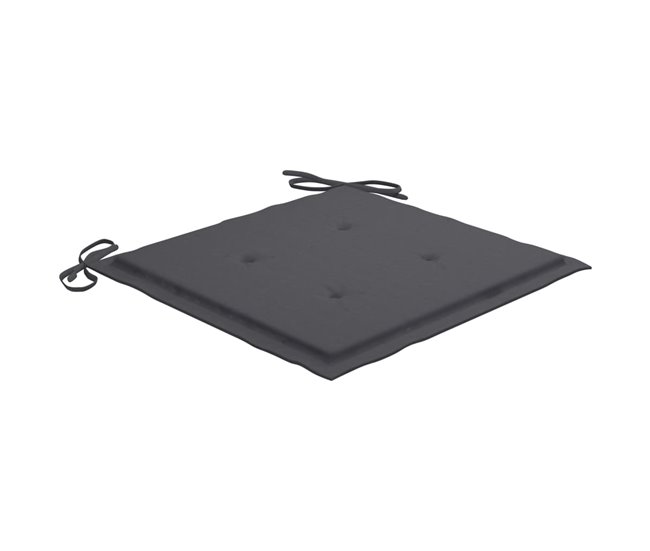 2 Sillas de jardín plegables de madera con cojines Antracita