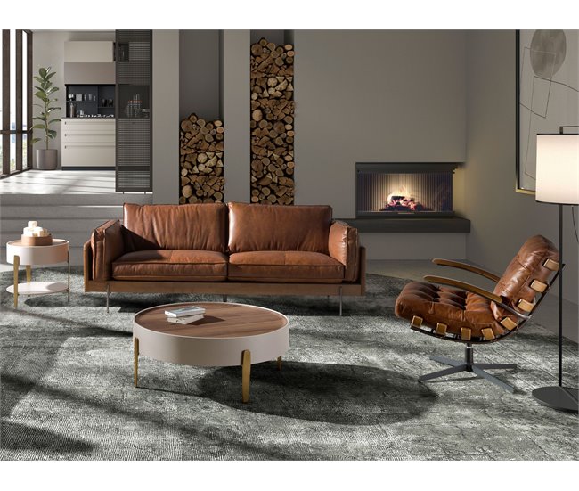 ANGEL CERDA Sillón giratorio piel Marron