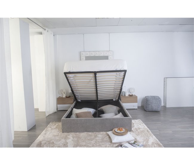 Cama abatible LUA II de color gris 140x190cm Gris