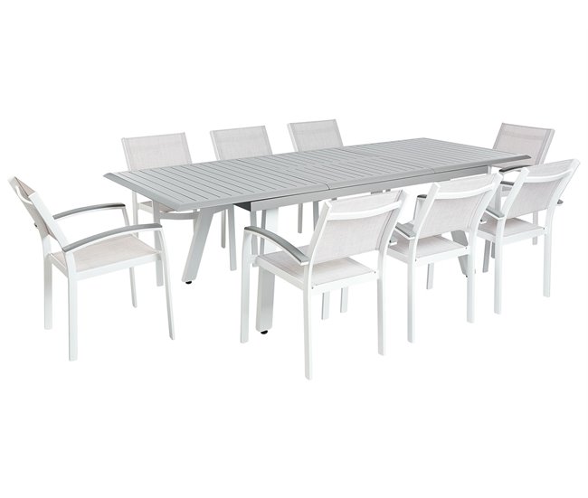 Beliani Conjunto de comedor PERETA Gris Claro