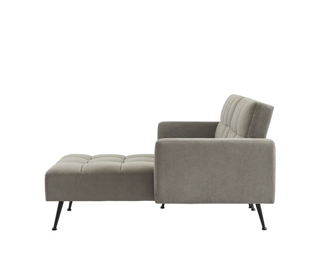 Chaise longue con cama FLO reversible 3 plazas gris Gris