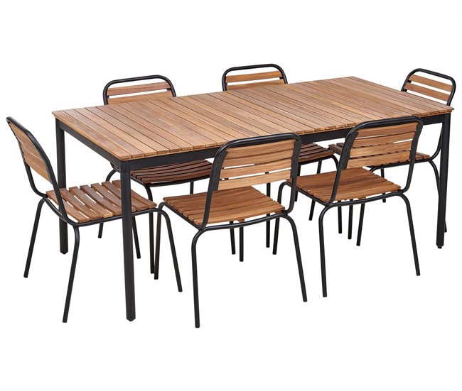 Beliani Conjunto de comedor VALLESE Madera Clara