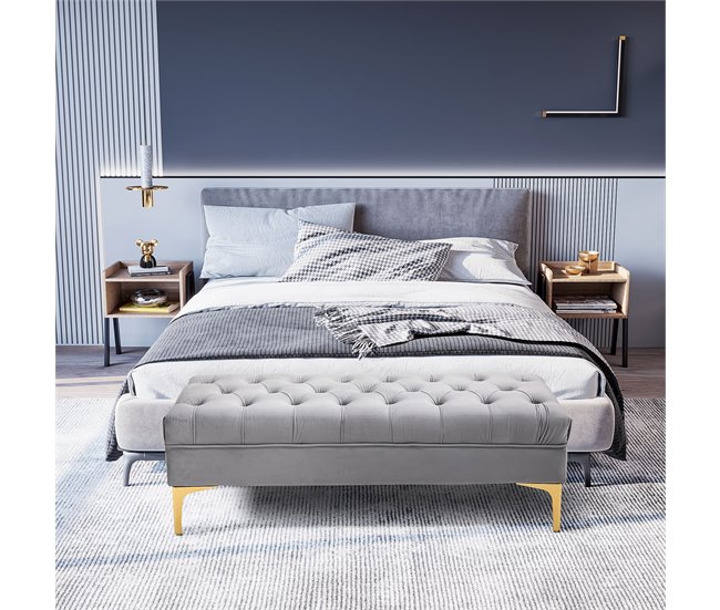 Banco de Cama Poliéster HOMCOM, hogar - muebles de dormitorio Gris