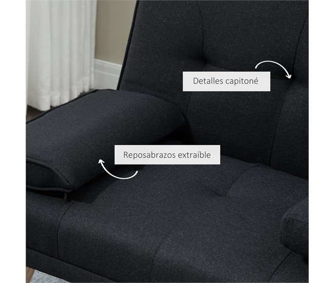 Sofá Cama Lino, Espuma HOMCOM, hogar - sofás y butacas Gris