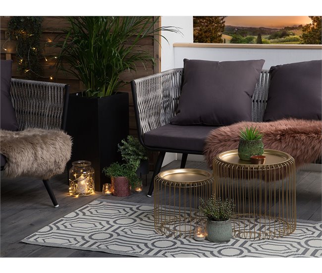 Beliani Alfombra de exterior BIDAR 90x180 Gris Oscuro