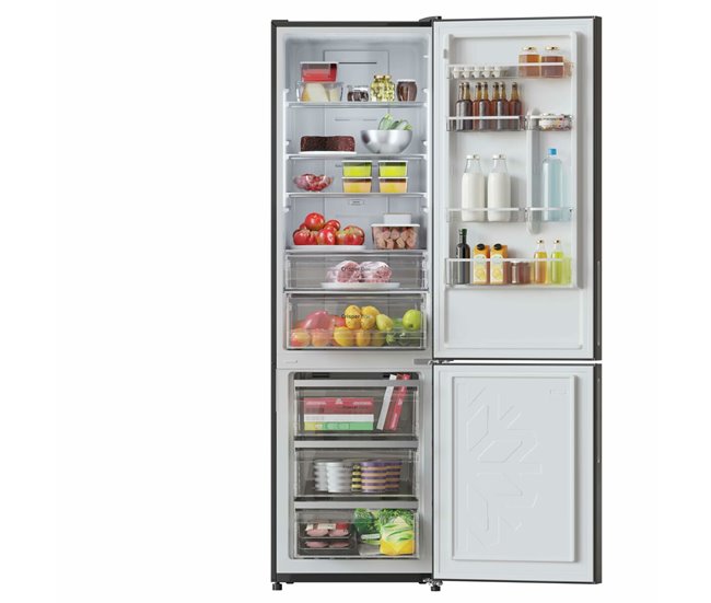 Cecotec Frigorífico combi Bolero CoolMarket Combi 356 Black Glass Negro