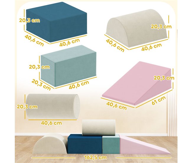 Bloques de Espuma Terciopelo AIYAPLAY Multicolor