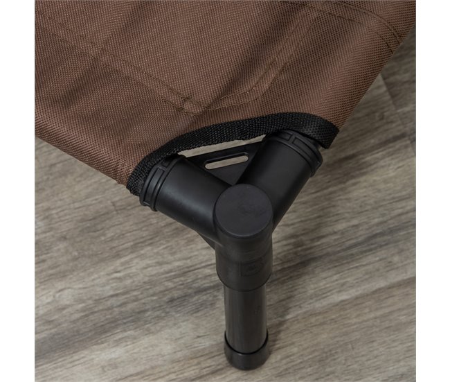 Cama Elevada para Mascotas Acero, Tela Oxford PawHut Marron