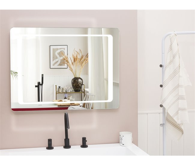 Beliani Espejo de baño WASSY Gris