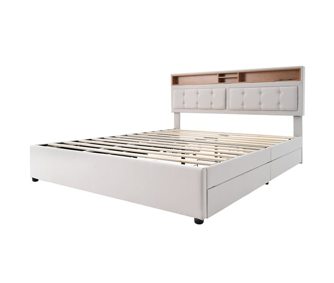 Camas de matrimonio 204x164 Beige