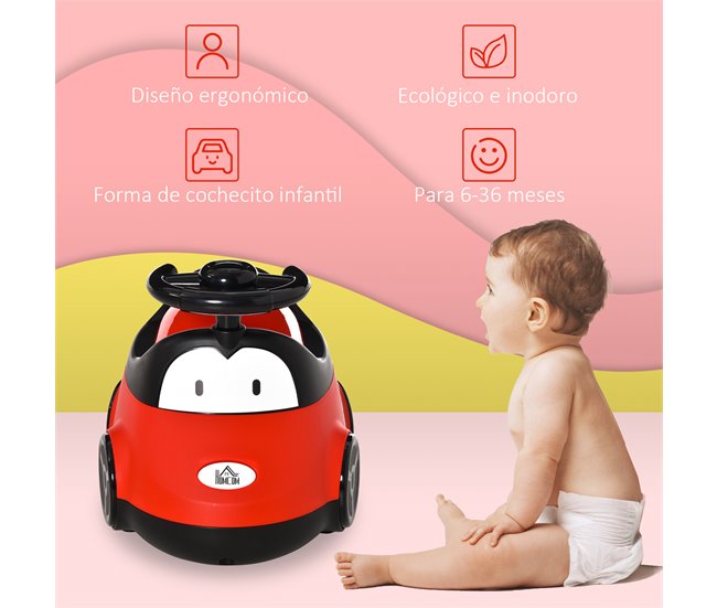 Orinal para Bebé PP, ABS, TPR HOMCOM Rojo